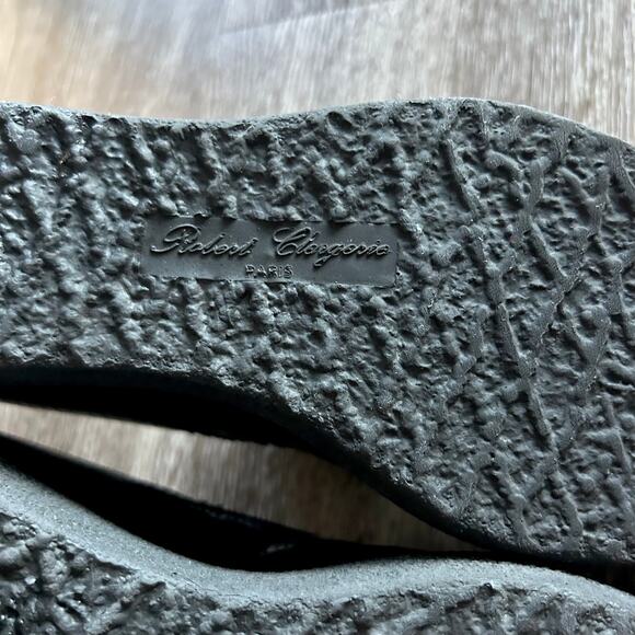 Robert Clergerie Paris Fadio Black Lizard leather Lace Up Platform Wedge Oxfords - Picture 12 of 16